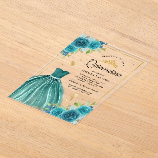 Unter dem Meer Aquamarines Kleid Meerjungfrau Gold Acryleinladungen (Ablage )