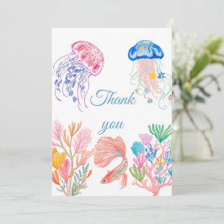 Unter dem Meer Aquarell-Baby Shower Dankeskarte