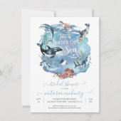 Unter dem Meer Aquarell Bridal Babydusche Einladung (Vorderseite)