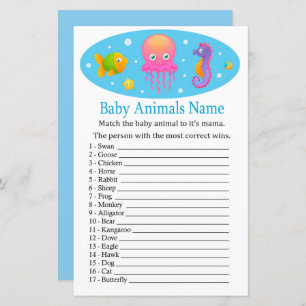 Unter dem Meer Baby Animals Name Game