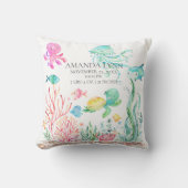 Unter dem Meer Baby Birth Stats Pillow Kissen (Vorderseite)