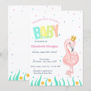 Unter dem Meer, Baby Flamingo Baby-Party Einladung