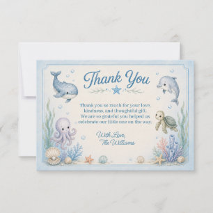 Unter dem Meer Baby Shower Dankeskarten  Dankeskarte