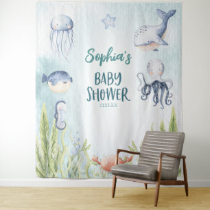 Unter dem Meer Baby Shower Dekorationsbanner Wandteppich