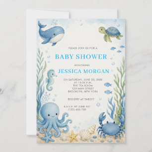 Unter dem Meer Baby Shower Einladung