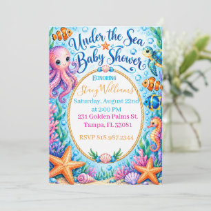 Unter dem Meer Baby Shower Einladung