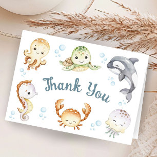 Unter dem Meer Baby Shower gefaltete Dankeskarten Dankeskarte