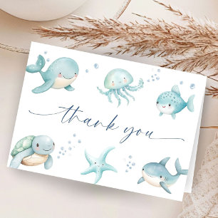 Unter dem Meer Baby Shower Junge Ozean Danke Karte