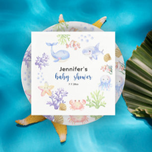 Unter dem Meer Baby Shower Ozean Tiere Serviette