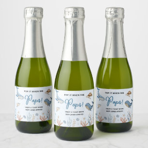 Unter dem Meer Baby Shower Schaumweinetikett