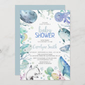 Unter dem Meer Babydusche Einladung (Vorne/Hinten)