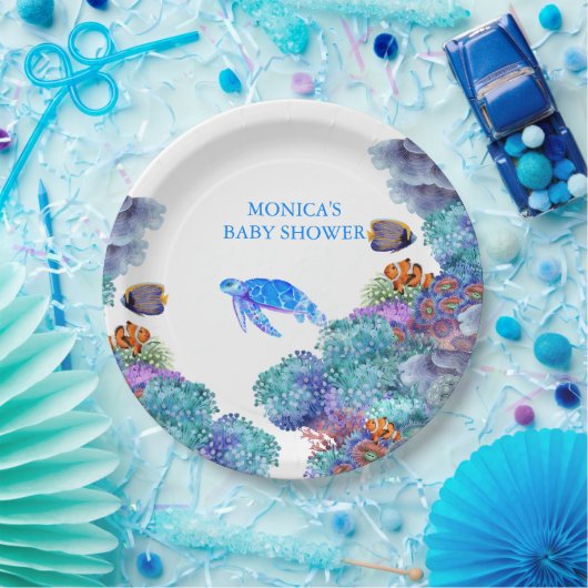 Unter dem Meer Babydusche Nautic Ocean Pappteller (Party)