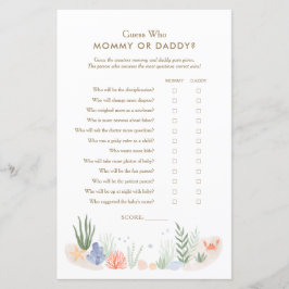 Unter dem Meer Babydusche raten, wer Mama oder Pap