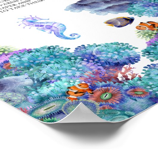 Unter dem Meer Babydusche Spätabentaucher Poster (Ecke)