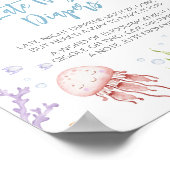 Unter dem Meer Babydusche Spätabenteuer Windeln Poster (Ecke)