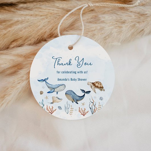 Unter dem Meer Babydusche Vielen Dank Geschenkanhänger