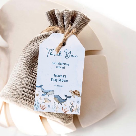 Unter dem Meer Babydusche Vielen Dank Geschenkanhänger