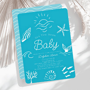 Unter dem Meer bald Blue Boy Baby Dusche Einladung
