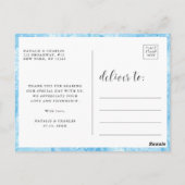 Unter dem Meer Blau & Gold Vielen Dank Postkarte (Rückseite)