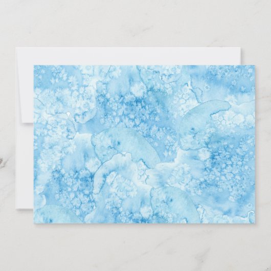 Unter dem Meer blauer Goldener Sommerhochzeit Einl Einladung (Rückseite)