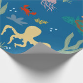 Unter dem Meer blauer Kreaturen Geschenkpapier (Ecke)