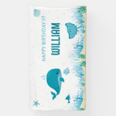 Unter dem Meer, Blauer Wal, Meerestiere Banner (Vertikal)