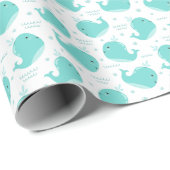 Unter dem Meer blauer Wale schwimmen und Spaß habe Geschenkpapier (Rolleneckpunkt)