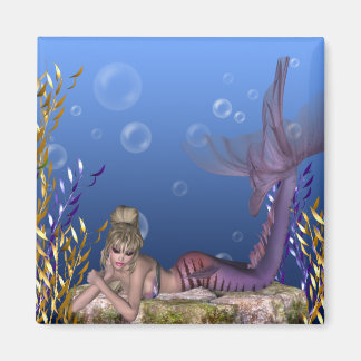 Unter dem Meer Blonde Meerjungfrau Fantasy Magnet