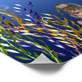 Unter dem Meer Blonde Mermaid Fantasy Print Poster (Ecke)