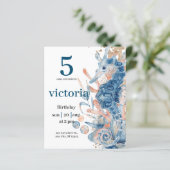 Unter dem Meer Blue Beach Whale babyShower (Stehend Vorderseite)