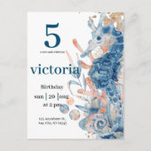 Unter dem Meer Blue Beach Whale babyShower Postkarte (Vorderseite)