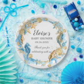 Unter dem Meer Blue Gold Boy Baby Shower Pappteller (Party)