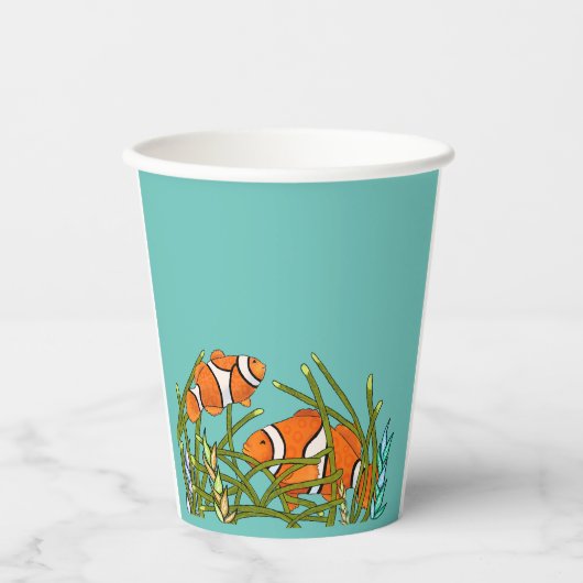 Unter dem Meer Clown Fisch Geburtstag Pappbecher (Vorderseite)