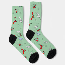 Unter dem Meer Crew Socken für alle - Meeresgrün