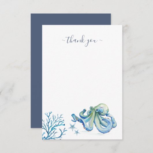 Unter dem Meer danke dir Blauer Oktopus (Vorne/Hinten)