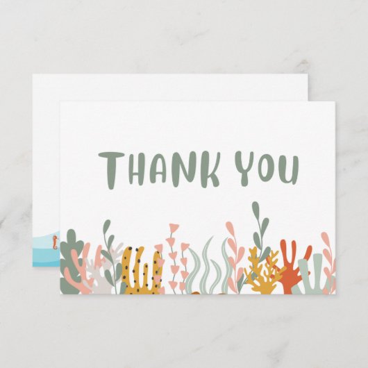 Unter dem Meer Danke Karte (Vorne/Hinten)