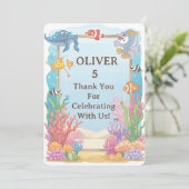Unter dem Meer Dankeschön-Karte, Oliver Geburtstag Dankeskarte (Stehend Vorderseite)