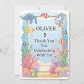 Unter dem Meer Dankeschön-Karte, Oliver Geburtstag Dankeskarte (Vorderseite)