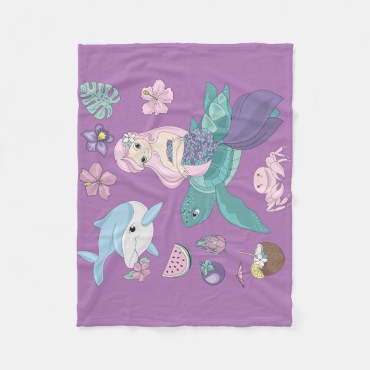 "Unter dem Meer" Decke für Mädchen. (Vorderseite)