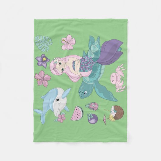 "Unter dem Meer" Decke für Mädchen. (Vorderseite)