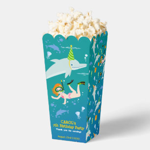 Unter dem Meer Delfine und Mädchen Geburtstagspart Geschenkschachtel