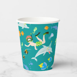 Unter dem Meer Delphine und Jungen Geburtstagspart Pappbecher