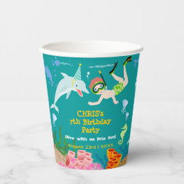 Unter dem Meer Delphine und Jungen Geburtstagspart Pappbecher