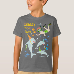 Unter dem Meer Delphine und Jungen Geburtstagspart T-Shirt