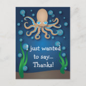 Unter dem Meer Ecru Octopus Vielen Dank Postcard Postkarte (Vorderseite)