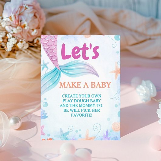 Unter dem Meer ein Baby Shower Game-Schild machen Sockelschild