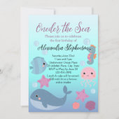 Unter dem Meer Ein Ocean Beach Girls ersten Geburt Einladung (Vorderseite)