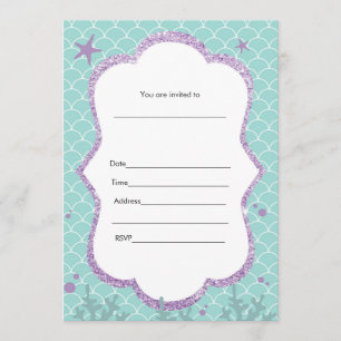 Unter dem Meer Einladung zum Ausfüllen in Lila Tür