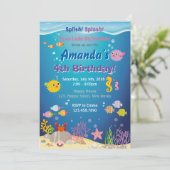 Unter dem Meer Einladung zum Geburtstag (Stehend Vorderseite)