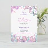 Unter dem Meer Einladung zum Geburtstag (Stehend Vorderseite)